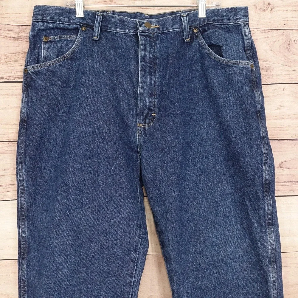 Wrangler Jeans Mens 40x32 (39x31) Blue Relaxed Straight Wrangler Denim 96501MR